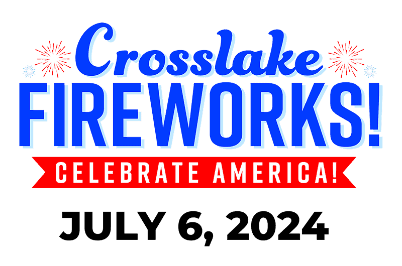 Crosslake Fireworks Logo with Date 2024